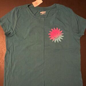 Old Navy, kids tee, teal sun print, XL 14/16, NWT